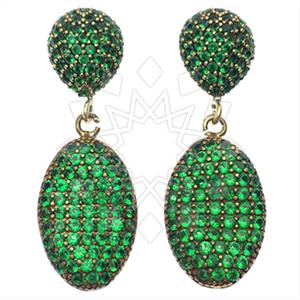 Fashion Zirconia Pave  Single Drop Earrings