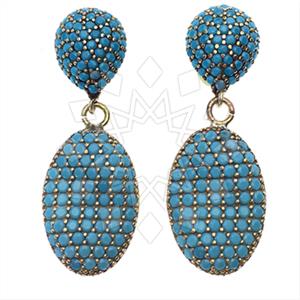 Fashion Zirconia Pave  Single Drop Earrings