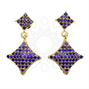 Fashion Zirconia Pave  Single Drop Earrings
