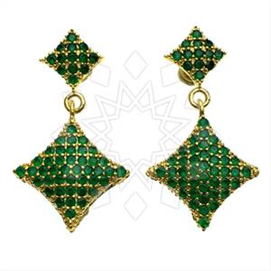 Fashion Zirconia Pave  Single Drop Earrings