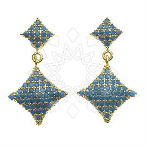 Fashion Zirconia Pave  Single Drop Earrings
