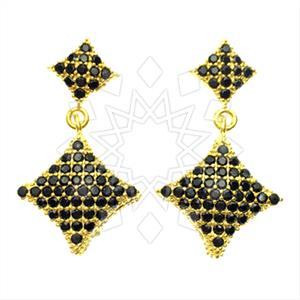 Fashion Zirconia Pave  Single Drop Earrings