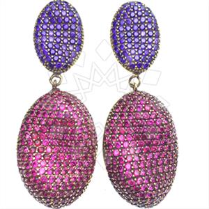 Fashion Zirconia Pave  Single Drop Earrings
