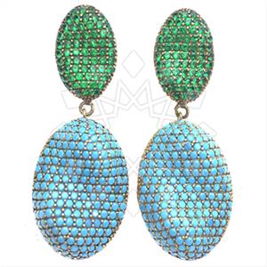 Fashion Zirconia Pave  Single Drop Earrings