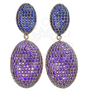 Fashion Zirconia Pave  Single Drop Earrings
