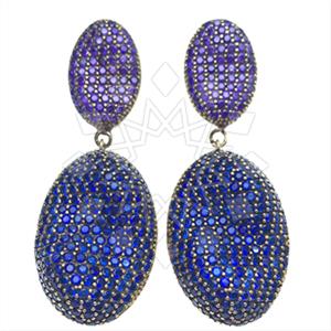 Fashion Zirconia Pave  Single Drop Earrings