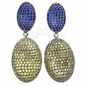 Fashion Zirconia Pave  Single Drop Earrings