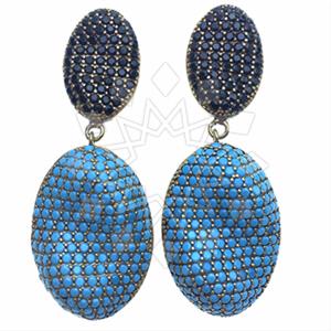 Fashion Zirconia Pave  Single Drop Earrings