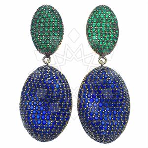 Fashion Zirconia Pave  Single Drop Earrings