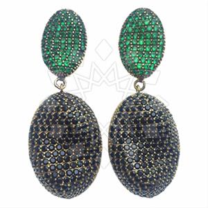 Fashion Zirconia Pave  Single Drop Earrings