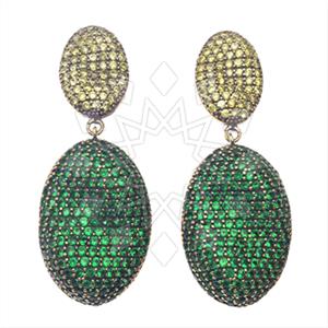Fashion Zirconia Pave  Single Drop Earrings