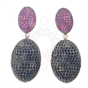 Fashion Zirconia Pave  Single Drop Earrings