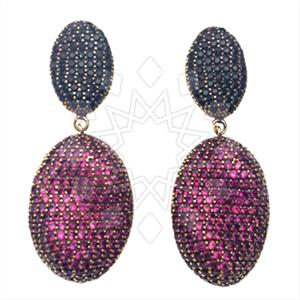 Fashion Zirconia Pave  Single Drop Earrings