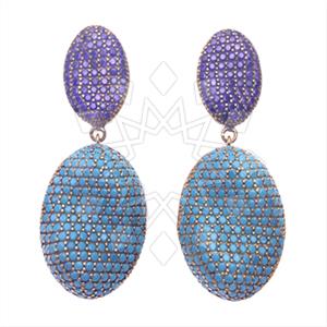Fashion Zirconia Pave  Single Drop Earrings