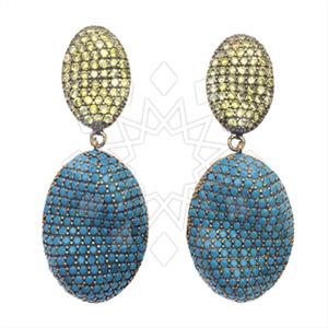 Fashion Zirconia Pave  Single Drop Earrings