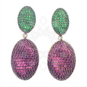 Fashion Zirconia Pave  Single Drop Earrings