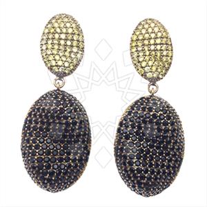 Fashion Zirconia Pave  Single Drop Earrings