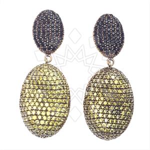 Fashion Zirconia Pave  Single Drop Earrings