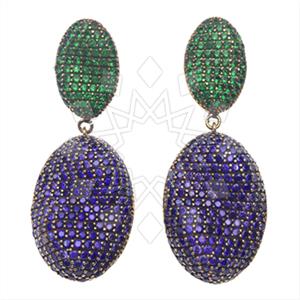 Fashion Zirconia Pave  Single Drop Earrings