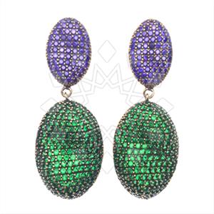 Fashion Zirconia Pave  Single Drop Earrings