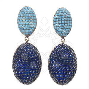 Fashion Zirconia Pave  Single Drop Earrings