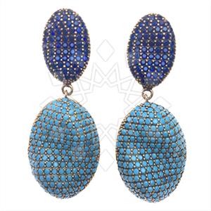 Fashion Zirconia Pave  Single Drop Earrings