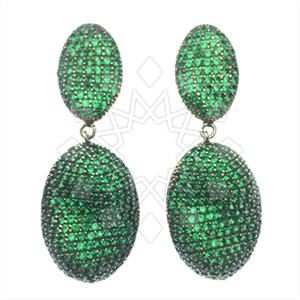 Fashion Zirconia Pave  Single Drop Earrings
