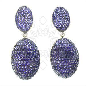 Fashion Zirconia Pave  Single Drop Earrings