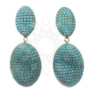 Fashion Zirconia Pave  Single Drop Earrings