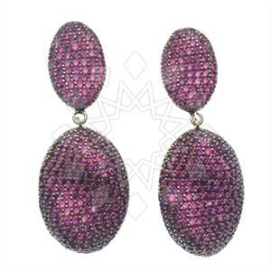 Fashion Zirconia Pave  Single Drop Earrings