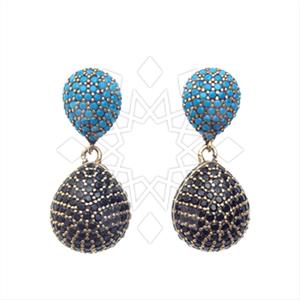 Fashion Zirconia Pave  Single Drop Earrings