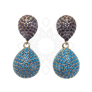 Fashion Zirconia Pave  Single Drop Earrings