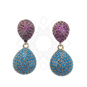 Fashion Zirconia Pave  Single Drop Earrings