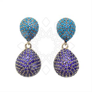 Fashion Zirconia Pave  Single Drop Earrings