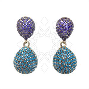 Fashion Zirconia Pave  Single Drop Earrings