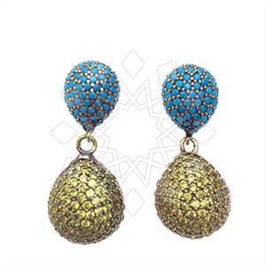 Fashion Zirconia Pave  Single Drop Earrings