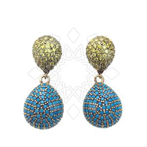 Fashion Zirconia Pave  Single Drop Earrings