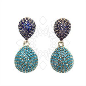 Fashion Zirconia Pave  Single Drop Earrings