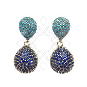 Fashion Zirconia Pave  Single Drop Earrings