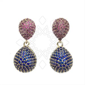 Fashion Zirconia Pave  Single Drop Earrings