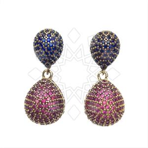 Fashion Zirconia Pave  Single Drop Earrings