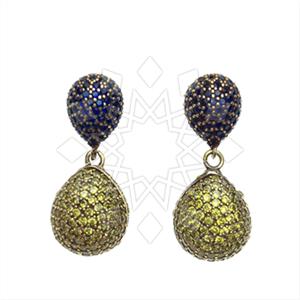 Fashion Zirconia Pave  Single Drop Earrings