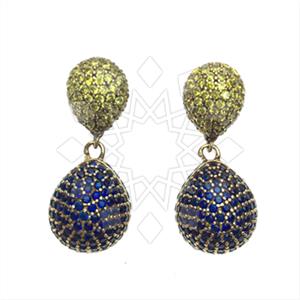 Fashion Zirconia Pave  Single Drop Earrings