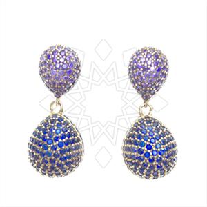 Fashion Zirconia Pave  Single Drop Earrings