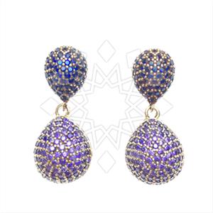 Fashion Zirconia Pave  Single Drop Earrings