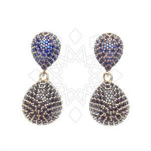 Fashion Zirconia Pave  Single Drop Earrings