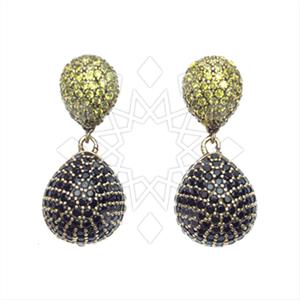 Fashion Zirconia Pave  Single Drop Earrings