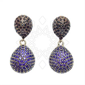 Fashion Zirconia Pave  Single Drop Earrings
