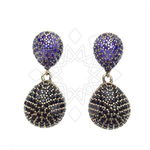 Fashion Zirconia Pave  Single Drop Earrings