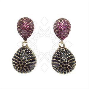 Fashion Zirconia Pave  Single Drop Earrings